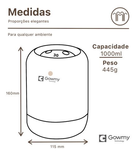 Umidificador e Esterilizador de Ar Ultravioleta 110v/220v Bivolt Luxo - 10