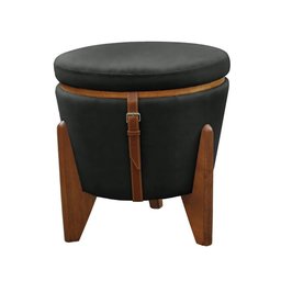 Puff Decorativo Flex Baú Mesa Múltiplas Funções Veludo Preto - 1