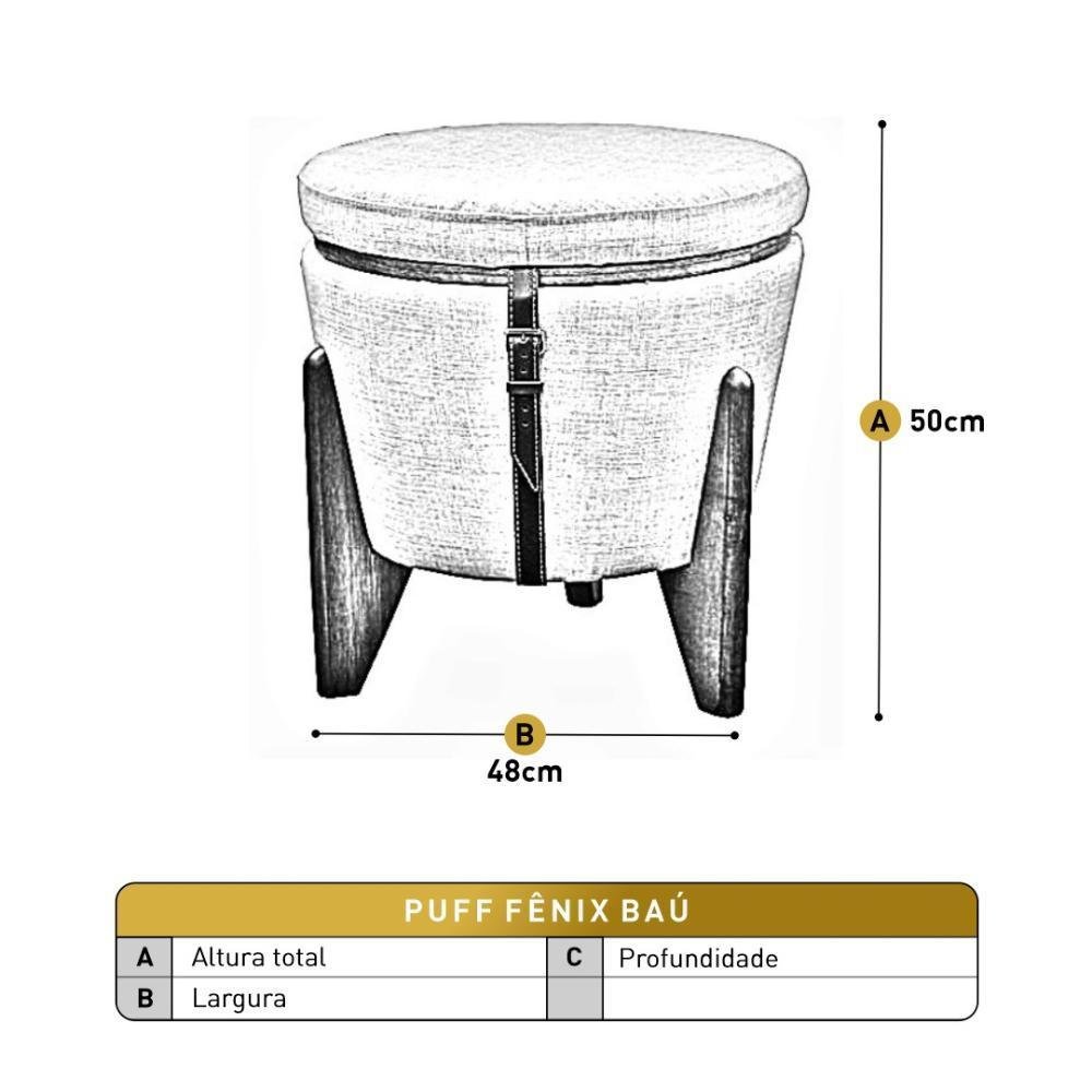 Puff Decorativo Flex Baú Mesa Múltiplas Funções Veludo Preto - 4