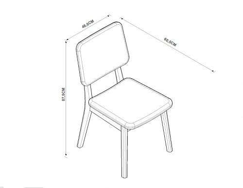 Kit com 2 Cadeiras de Jantar Detroit Nature/preto – Tebarrot Móveis - 4