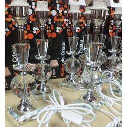 Conjunto 2 Abajur Cristal Mesa Quarto Sala Grande 53cm 634 - 2