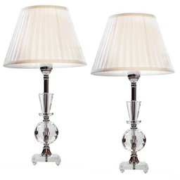 Conjunto 2 Abajur Cristal Mesa Quarto Sala Grande 53cm 634 - 1