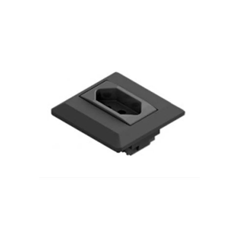 Mini Espelho de Embutir Série 100 com 01 Tomada 20a 67 X 43mm Preto Qtmov 01 Unidade