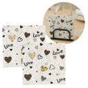 Ver imagem 2 de Jogo Guardanapo Estampado Corações Love Branco e Dourado 40 Folhas - Tuut