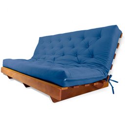 Sofá Cama Futon L Acquablock em Madeira Nobre Maciça - 1 Sofá Cama Futon L Acquablock em Madeira Nobre Maciça - 1