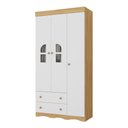 Ver imagem 2 de Guarda-roupa Infantil 92cm com Vidro 3 Portas e 2 Gavetas Liz Multimóveis Mp4513 Madeirado/branco