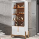 Ver imagem 2 de Cristaleira 4 Portas para Sala de Estar 50519 Branco Cedro Dcasa