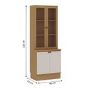 Ver imagem 3 de Cristaleira 2 Pts Vidro c/Rodapé Provence Cinamomo/Off White