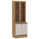 Ver imagem 1 de Cristaleira 2 Pts Vidro c/Rodapé Provence Cinamomo/Off White