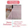 Kit Colcha Cobre Leito Casal Padrão 3 Peças Dupla Face Texturado Arezzo - 8