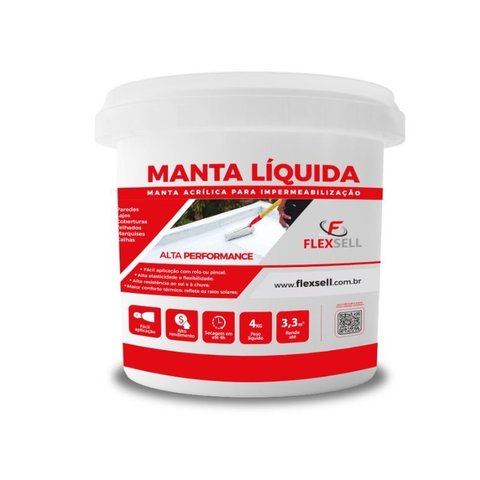 Manta Liquida Imp Membrana Acrilica Piso / Parede / Telhado 4 Kg - Cinza