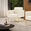 Ver imagem 2 de Poltrona Base X Industrial Dourado Marisa Veludo D03 - D’Rossi
