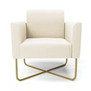 Ver imagem 3 de Poltrona Base X Industrial Dourado Marisa Veludo D03 - D’Rossi