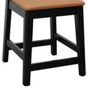 Ver mais imagens de Kit 2 Banquetas Baixa/cadeira Gabi Madeira Maciça Encosto Telinha Assento E. -preto- Corano Caramelo