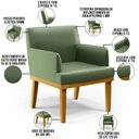 Ver imagem 6 de Kit 3 Poltronas Decorativas Para Sala De Estar E Recepção Beatriz W01 Facto Verde Musgo - Lyam