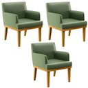 Ver imagem 1 de Kit 3 Poltronas Decorativas Para Sala De Estar E Recepção Beatriz W01 Facto Verde Musgo - Lyam
