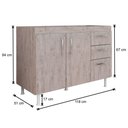 Ver imagem 4 de Balcão sem Tampo Gabinete de Pia 120cm Nathan 2 Portas Rústico - Nathy Móveis