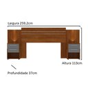 Ver imagem 5 de Cabeceira Expansível para Cama de Casal ou Queen Com Nicho e Led Bahamas - Ipê/Cinza- MiraRack M