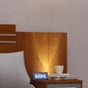 Ver imagem 3 de Cabeceira Expansível para Cama de Casal ou Queen Com Nicho e Led Bahamas - Ipê/Cinza- MiraRack M