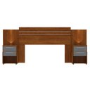Ver imagem 4 de Cabeceira Expansível para Cama de Casal ou Queen Com Nicho e Led Bahamas - Ipê/Cinza- MiraRack M