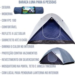 Barraca Acampamento Camping 6 Lugares Impermeável Mor - 3
