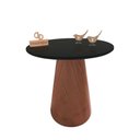 Ver imagem 1 de Mesa de Canto Cone Amadeirado com Tampo Vidro 50cm Preto 60cm