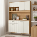 Ver imagem 1 de Kit Cozinha 6pts 1gav Erva Doce 120cm Freijó/off White Cod: 324.028