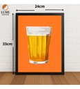 Ver imagem 2 de Quadro Copo de Cerveja Estilo Minimalista c/ Moldura e Vidro Preto