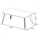 Ver imagem 3 de Mesa de Centro Decorativa Sala Retangular Pés Madeira Dubai:Off White/Freijó