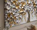Ver imagem 3 de Quadro Decorativo Árvore Dourada Premium para Quarto de Casal 60x90