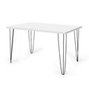 Ver imagem 2 de Conjunto Mesa de Jantar Hairpin 130x80 Branca com 6 Cadeiras Eiffel Slim - Marrom