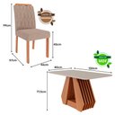 Ver imagem 3 de Conjunto de Mesa de Jantar Tampo de Vidro Off White Agata e 4 Cadeiras Paola Madeira Linho Bege e