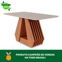 Ver imagem 7 de Conjunto de Mesa de Jantar Tampo de Vidro Off White Agata e 4 Cadeiras Paola Madeira Linho Bege e