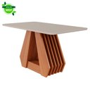 Ver imagem 6 de Conjunto de Mesa de Jantar Tampo de Vidro Off White Agata e 4 Cadeiras Paola Madeira Linho Bege e