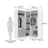 Guarda Roupas Modulado de Canto Diagonal 3 Peças com 5 Portas e 4 Gavetas Alpes Luciane Móveis - 4