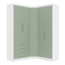 Ver imagem 3 de Guarda Roupas Modulado de Canto Diagonal 3 Peças com 5 Portas e 4 Gavetas Alpes Luciane Móveis