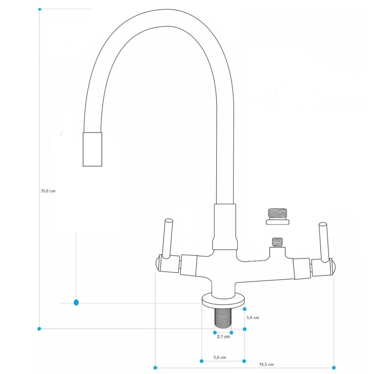 Torneira Gourmet com Saída para Filtro 1/2 ou Máquina Lava Louças 3/4 7143 C80 Corpo Preto Tp - 2