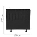 Ver imagem 2 de Cabeceira Estofada Kiara 90cm Solteiro Box Quarto Corino Preto - Gat Magazine