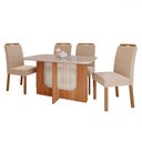 Ver imagem 2 de Mesa de Jantar 4 Lugares Louise Paola com Vidro Cinamomo/off White/nude - Cimol