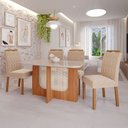 Ver imagem 1 de Mesa de Jantar 4 Lugares Louise Paola com Vidro Cinamomo/off White/nude - Cimol