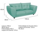 Ver imagem 3 de Sofá 2 Lugares Tulipa Suede Azul Tiffany - ADJ Decor