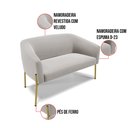 Ver imagem 4 de Sofá Namoradeira 2 Lugares Pé de Ferro Dourado Stella Veludo D03 - D'Rossi Cinza