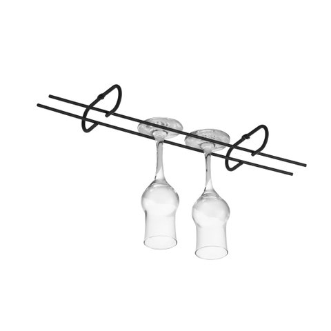Suporte Aéreo para Taças Reto 25cm Elegante Cozinha Schmitt:Preto