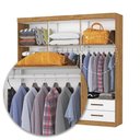 Ver imagem 3 de Guarda-Roupa Casal Medelin 6 Portas 4 Gavetas com Espelho Multimóveis CR35557 Cinamomo/Branco