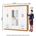 Ver imagem 4 de Guarda-Roupa Casal Medelin 6 Portas 4 Gavetas com Espelho Multimóveis CR35557 Cinamomo/Branco