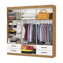 Ver imagem 5 de Guarda-Roupa Casal Medelin 6 Portas 4 Gavetas com Espelho Multimóveis CR35557 Cinamomo/Branco