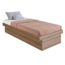 Ver imagem 3 de Cama Solteiro Flutuante P/ Quarto 82,2cm X 192cm com Box Baú Cor:mel