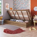Ver imagem 2 de Cama Solteiro Flutuante P/ Quarto 82,2cm X 192cm com Box Baú Cor:mel