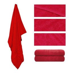 Kit 2 Toalhas de Banho Gigante Banhão Algodão Alta Absorção - Vermelho - 2