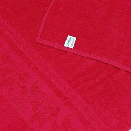 Kit 2 Toalhas de Banho Gigante Banhão Algodão Alta Absorção - Vermelho - 3